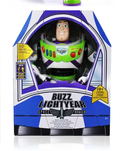 Boneco toy story buzz Fala inglês tag Woody Jessie rex Slinky Barbie bala no alvo Betty cr