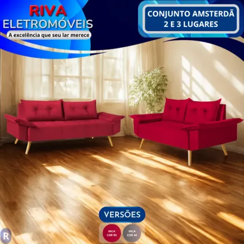 Conjunto Amsterdam 2 e 3 Lugares | sem entrada | 10x no crediário próprio da loja