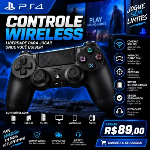 Controle PS4 - Novo da caixa