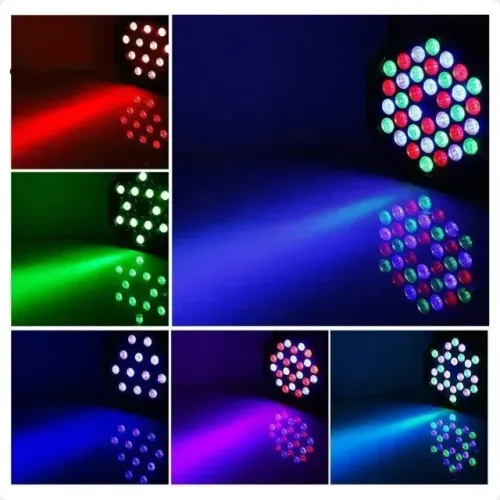 Canhão RGB Slim 36 LEDs com controle - Iluminação Festiva Compacta  