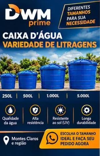 Reservatório de água novo em polímero com garantia