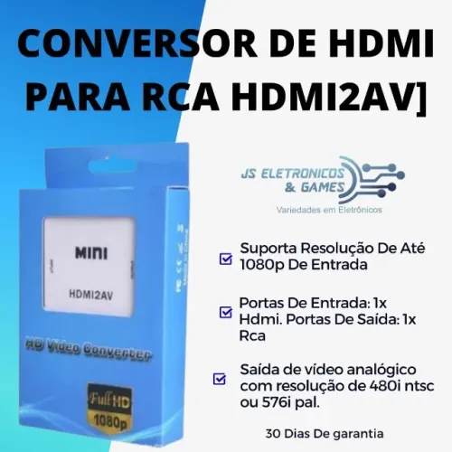Conversor de hdmi para rca [HDMI2AV] - Lacrado
