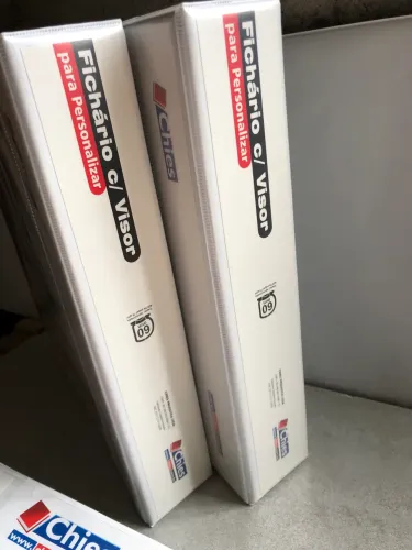 Fichário revestido com cristal A4 Branco 60mm - 1379 - com 4 argolas - Chies