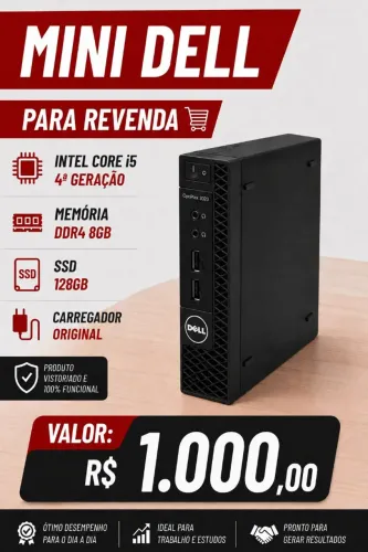 Mini PC Dell OptiPlex 3020 | Intel Core i5 | 8GB RAM | SSD 128GB | Compacto e Rápido