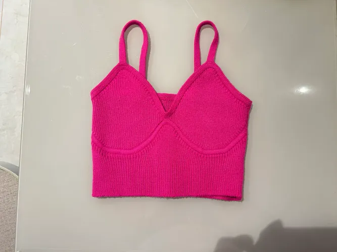 Cropped Rosa Tricô