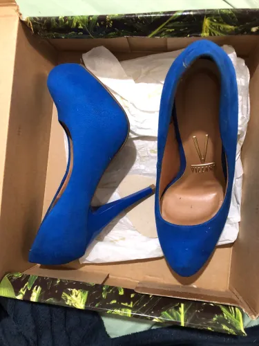 Scarpin Vizzano Meia Pata Azul 