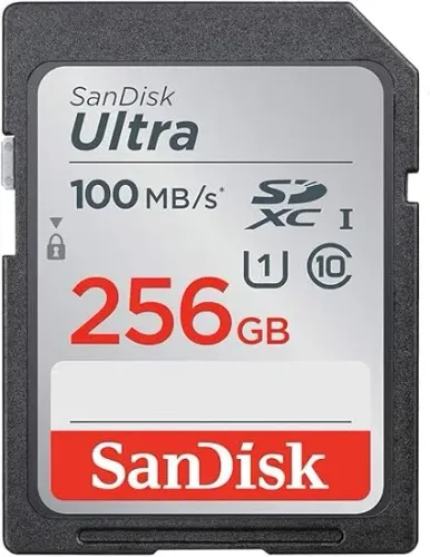 SanDisk Cartão de memória 256GB Ultra SDXC UHS-I - 120MB/s, C10, U1, Full HD, cartão SD