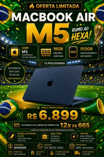 MacBook Air chip M5 | 16/512GB | ENTREGA GRÁTIS | LACRADO!!!
