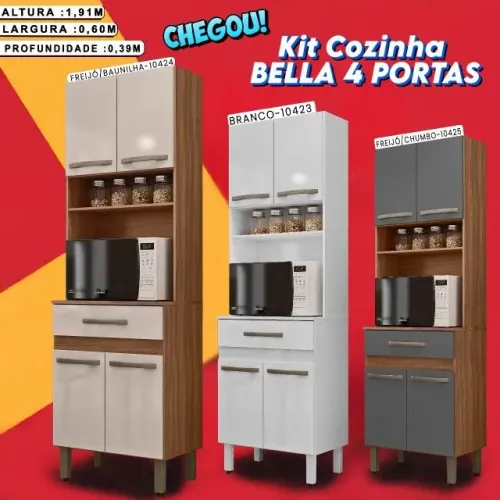 Armário de cozinha Bella 4 portas , à pronta entrega