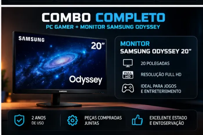 PC GAMER AMD RYZEN 7 5700X | RTX 4060 8GB | 16GBDDR4 | SSD 1TB | MONITOR SAMSUNG ODYSSEY20