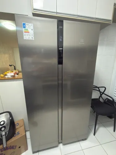 Geladeira Side by Side Electrolux Frost Free 2 Portas 440 Litros Inverter Inox Look