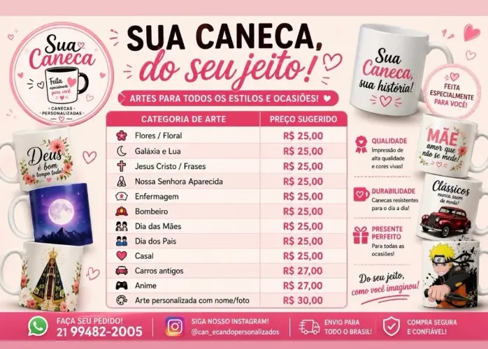 Caneca de porcelana personalizadas