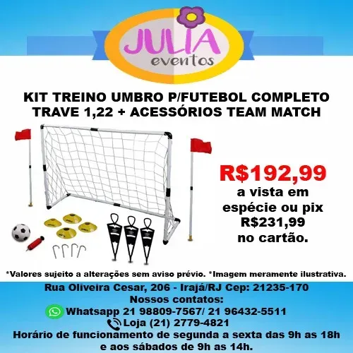 Kit Treino Umbro P/ Futebol Completo Trave 1,22 + Acessórios Branco