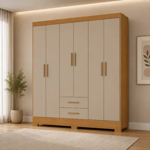 Guarda roupa casal com 6 portas GETT MOVEIS