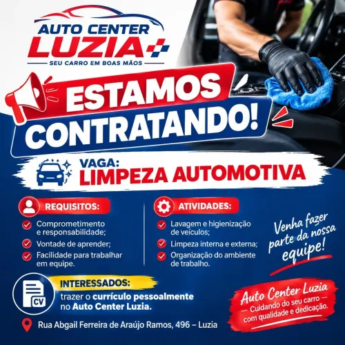 VAGA PARA LIMPEZA AUTOMOTIVA