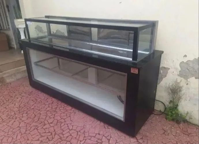 Balcão Expositor Estufa com vitrine seca marca Unimar Fino acabamento Premium