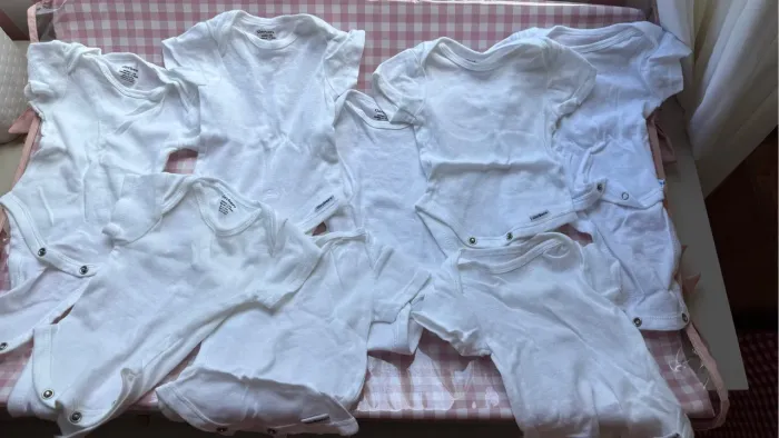 8 body branco recém nascido gerber