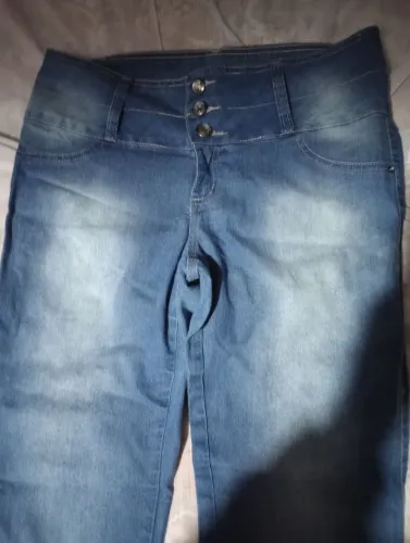 Calça jeans cigarrete Marisa azul escuro cintura média alta - Estilo vintage retro