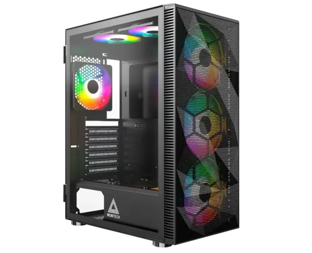 GABINETE GAMER MONTECH X3 MECH MID TOWER 6 FANS