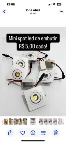 Mini spot quadrado usado