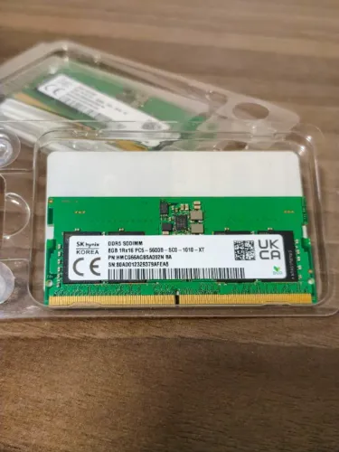 Memória RAM SK hynix DDR5 8GB 5600MHz SODIMM para Notebook Original