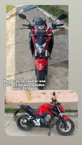 Vende-se cb twister ano 2023 11 mil km rodados <br>Valor 26,0000