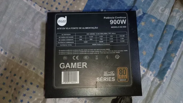 Font dazz 900w 80 plus bronze pfc ativo retirada no local