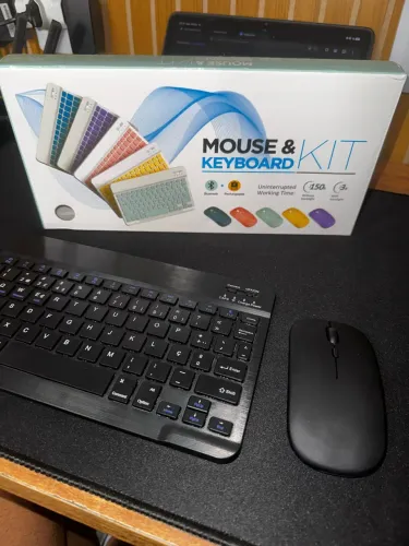 Kit teclado e mouse Bluetooth