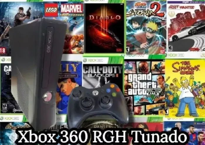Xbox 360 RGH Completo com Jogos no HD - Aceito OLX Pay