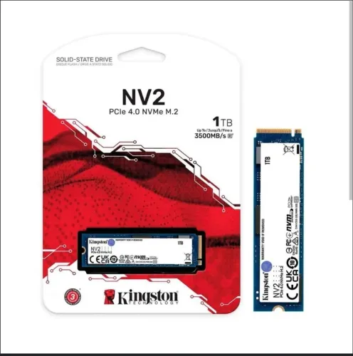 Ssd M2 1tb Kingston Nvme2 Pcie 4.0 3500 Mb/s Cor Preto