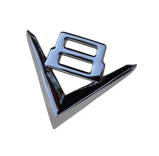 Emblema V8 Universal Cromado Antigo Novo Vintage Pequeno