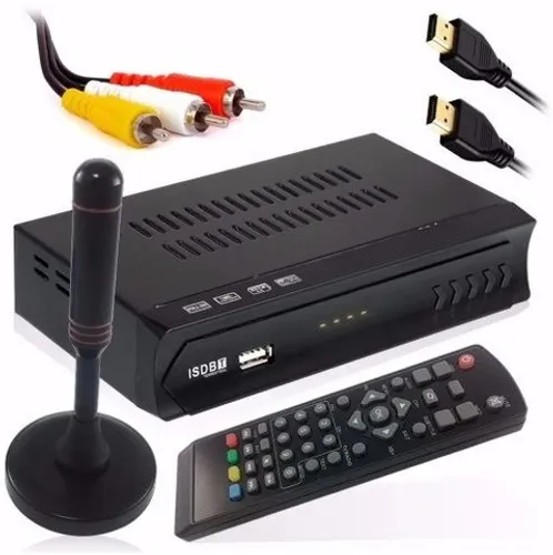 Conversor Tv Digital FullHd Hdmi e Rca Set Pop Box Canais Abertos em HDTV