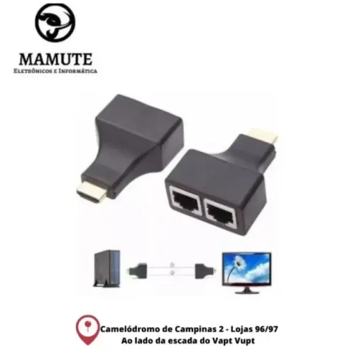 Extensor Hdmi 3d 30 Metros Via Cabo De Rede Utp Rj45 Cat5e/6