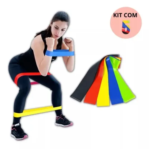 Kit 5 faixas Miniband - treino e musculação (Entregamos)