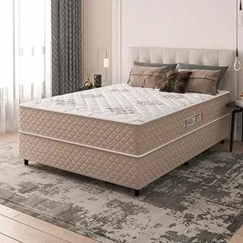 Cama Box Casal + Colchão Ortopédico