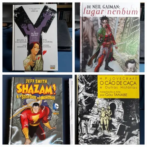 Hqs e mangá- Lugar nenhum, Y o último homem, Shazam