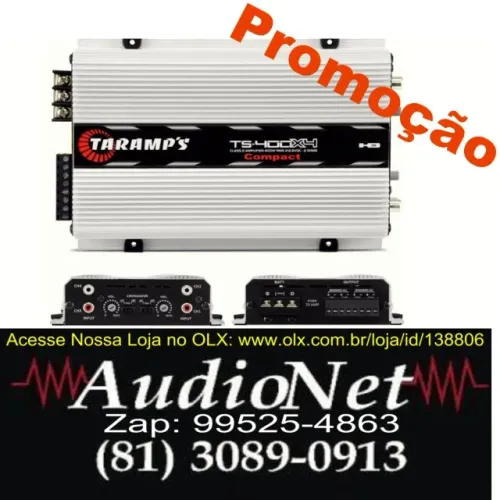 Modulo Amplificador para som/carro Taramps Ts400 4 Canais Compact Digital 400W Rms