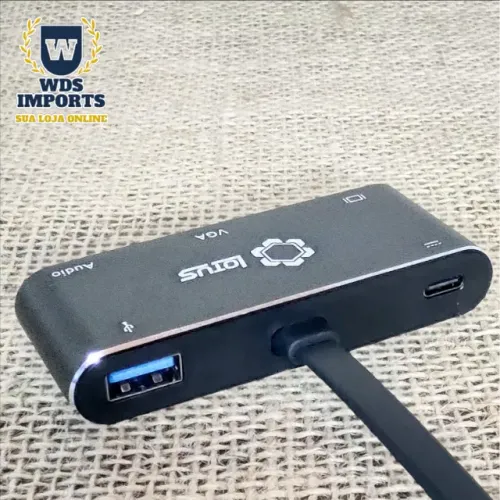 Conversor e Adaptador Tipo C Usb 3.0 Vga Hdmi Áudio 5 Em 1