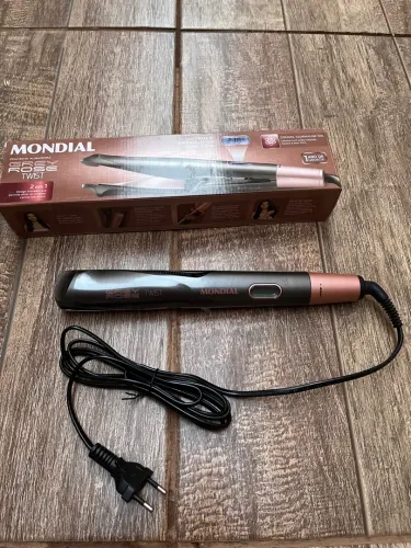 Novo ! Prancha Alisadora Mondial Bivolt Grey Rose Twist P-29 230