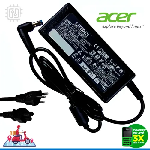 Carregador Fonte Notebook Acer Aspire 65W 19v 3.42A Conector 5.5mm x 1.7mm