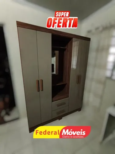Guarda Roupa 4 Portas 2 Gavetas c/ Espelho MAIS VENDIDO
