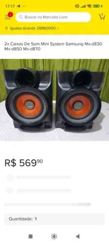 Caixas Mini system bivolt Samsung Mx-d 830/zd preto + Subwoofer Sharp CP-SW400 - 30W RMS 