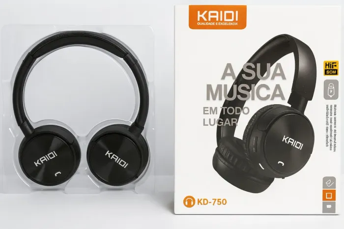 Fone de Ouvido Bluetooth Kaidi KD-750 - Estéreo, Leve e Confortável