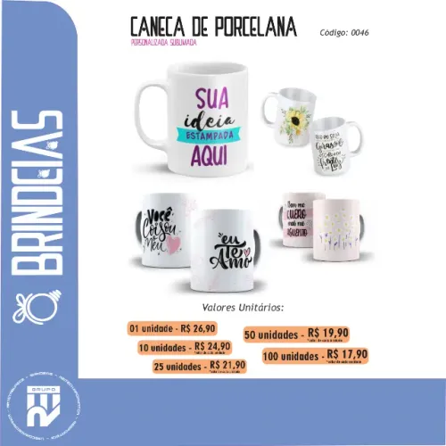 Caneca de porcelana - Brindes Personalizados Brindeias
