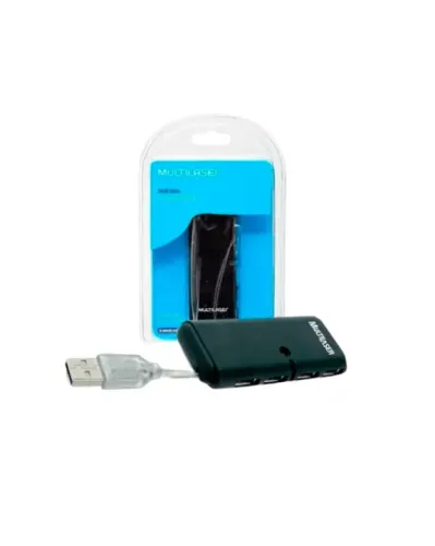 HUB USB 2.0 4 PORTAS USB SLIM MULTILASER AC064 PRETO