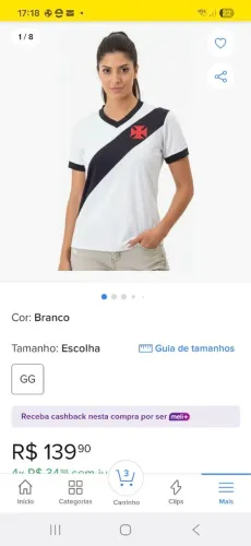 Camisa feminina Vasco