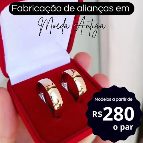 ALIANÇAS DE MOEDA ANTIGA
