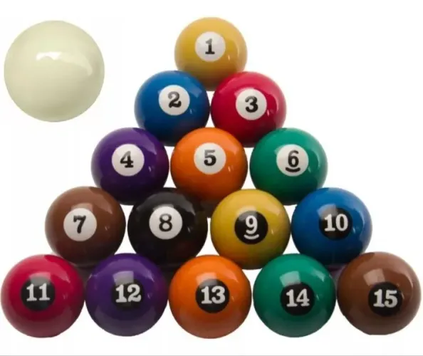 Jogo de Bilhar - 15 Bolas 50mm +bolão 54mm