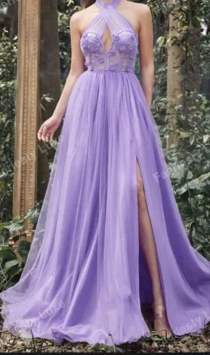 Vestido de festa Florido Lavanda 