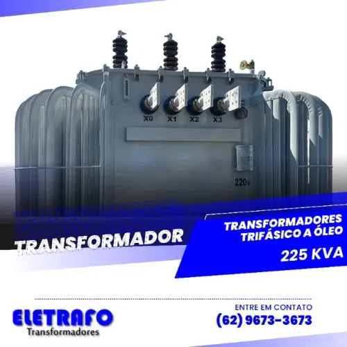 Transformador Trifásico a Óleo 225 Kva - Desempenho Industrial com Eficiência